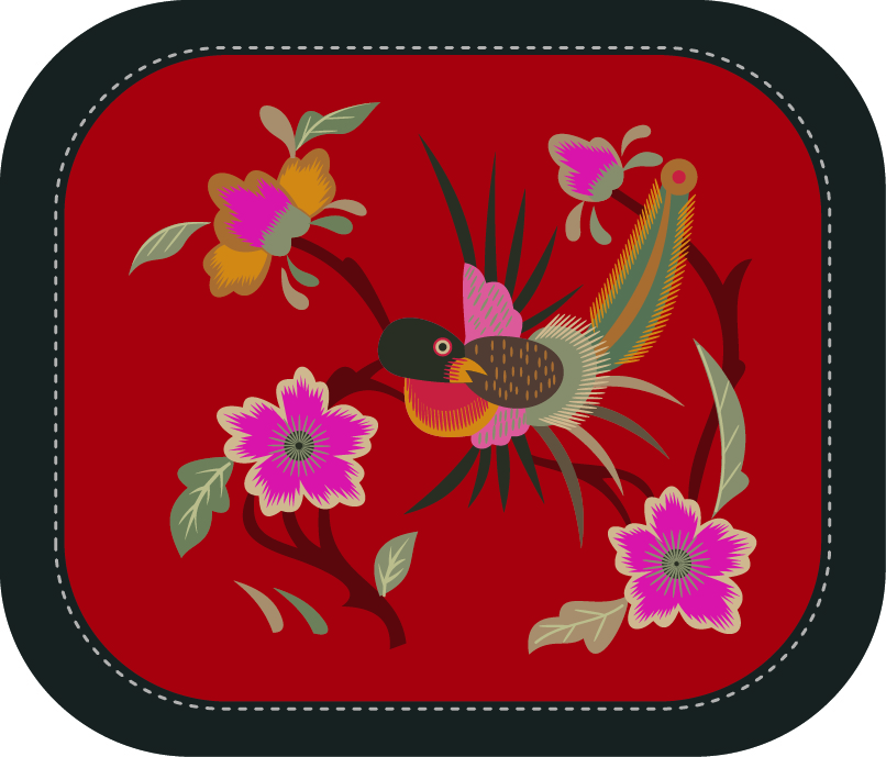 精美的鳥(niǎo)語(yǔ)花香系列刺繡圖案