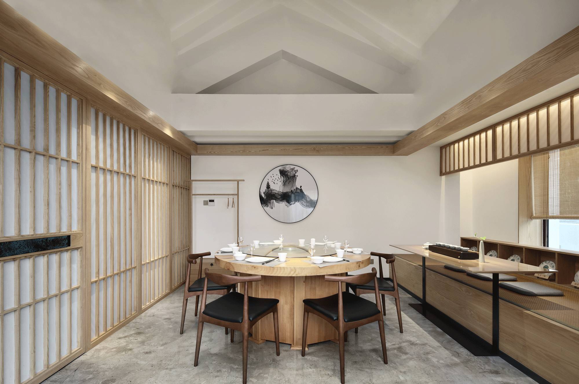 樸素安靜的禪意原木空間，中式裝修造景藝術(shù)