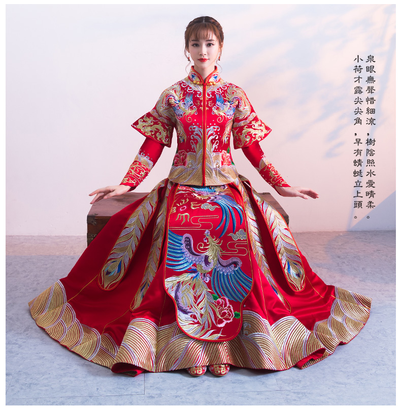 傳統(tǒng)古典中式禮服，新娘秀禾服結(jié)婚禮服