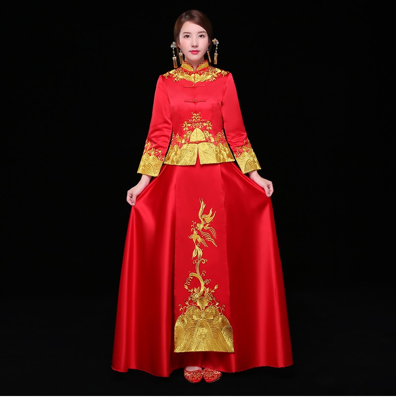 古典喜服中式禮服，秀禾服新娘結(jié)婚禮服