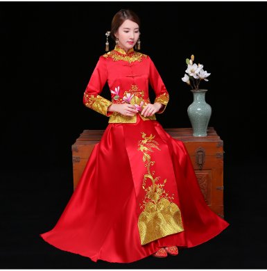 古典喜服中式禮服，秀禾服新娘結(jié)婚禮服