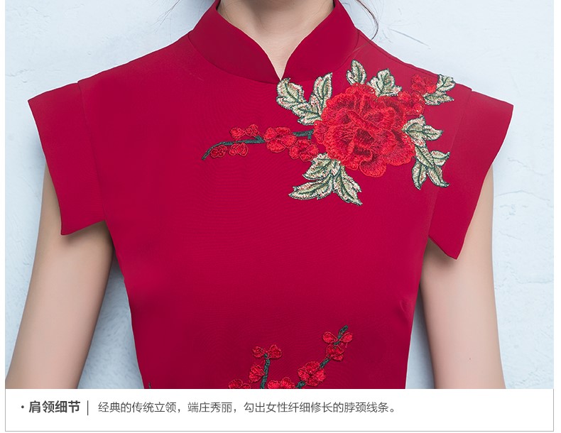 性感氣質(zhì)中式禮服，唯美魚尾開叉晚禮服