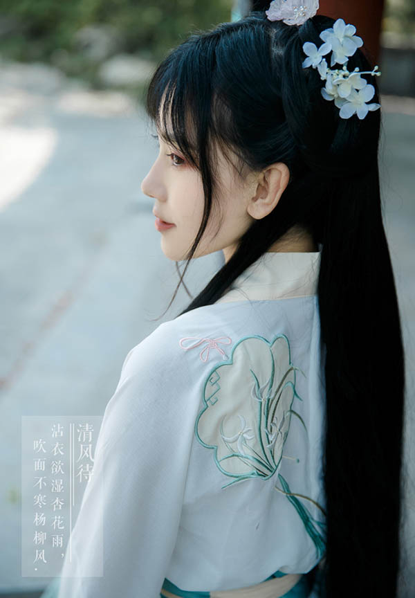 國(guó)色芳華 漢服對(duì)襟襦裙齊腰繡花襦裙