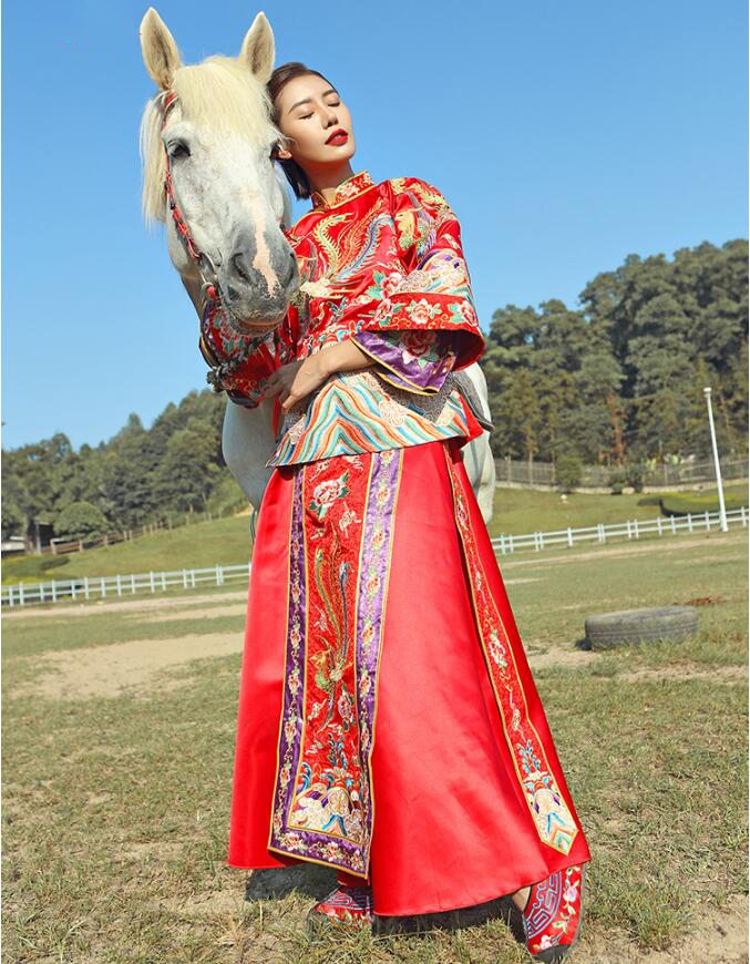 中國風秀禾服復古中式婚禮禮服