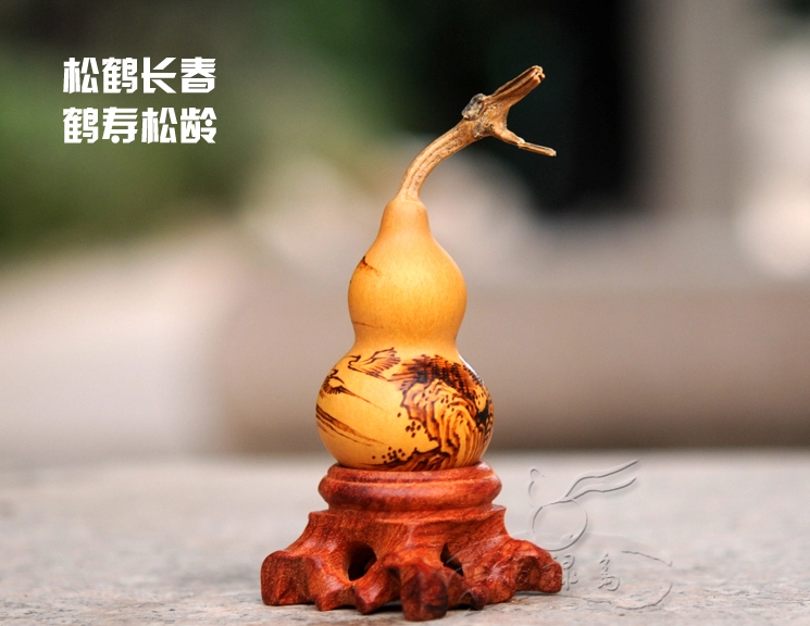 中國(guó)風(fēng)古典山水手工烙畫葫蘆工藝品