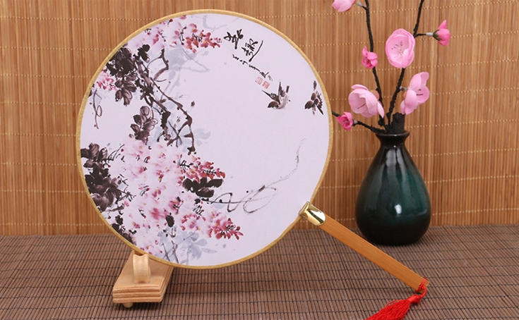 古風(fēng)系列圖案的中國(guó)風(fēng)復(fù)古團(tuán)扇
