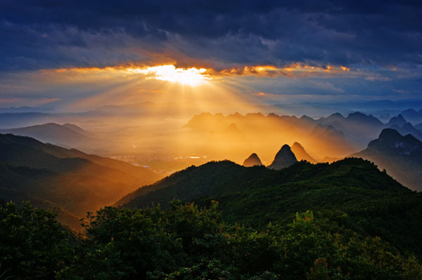 桂林市堯山美麗風景攝影