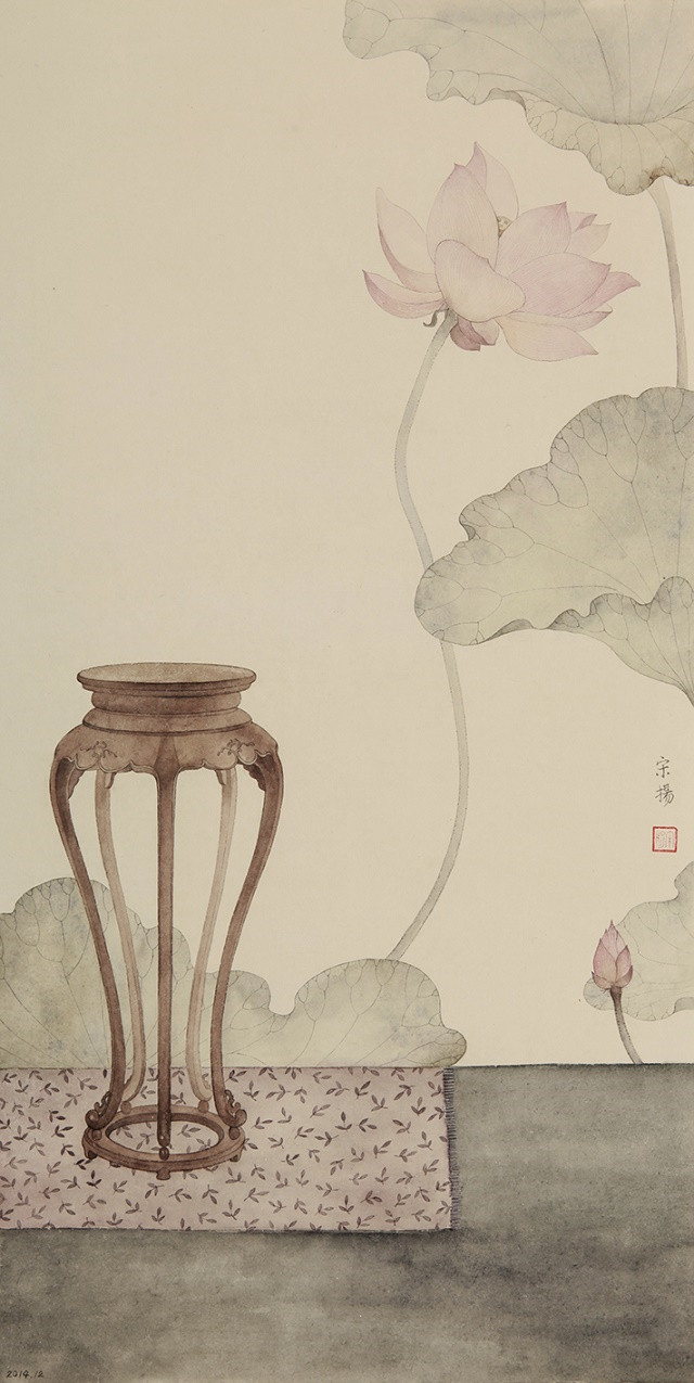 古典清雅宋揚(yáng)國(guó)畫植物家具工筆畫