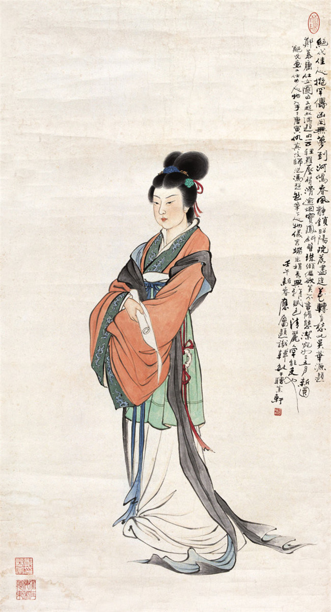 鄭慕康古代女子繪畫藝術(shù)作品