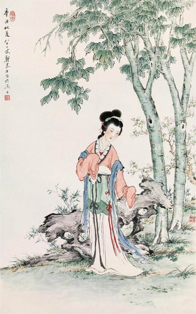 鄭慕康古代女子繪畫藝術(shù)作品