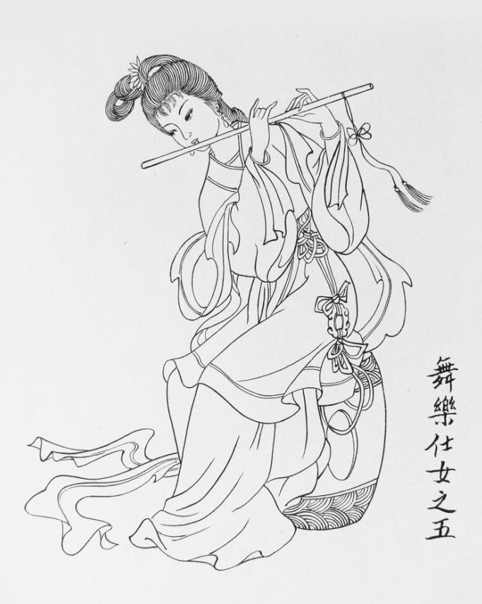 27幅白描仕女圖：一筆一畫勾勒出仕女美