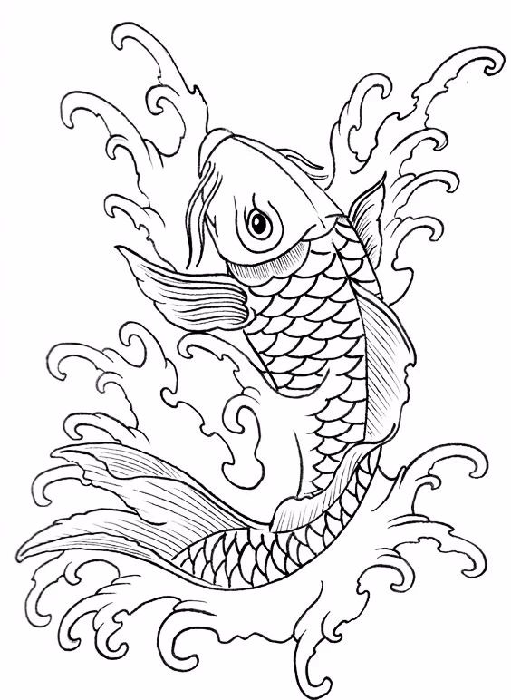 9幅白描畫《魚》：勾勒活靈活線的魚