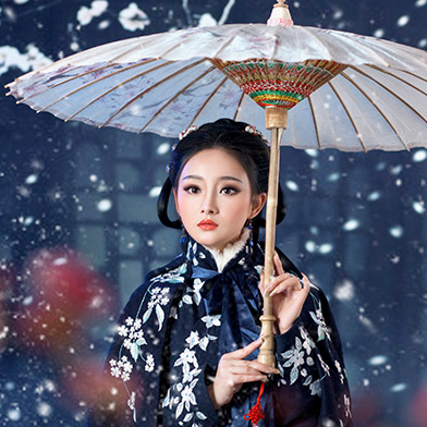 優(yōu)雅賞雪帶傘女生頭像，唯美古風(fēng)真人頭像