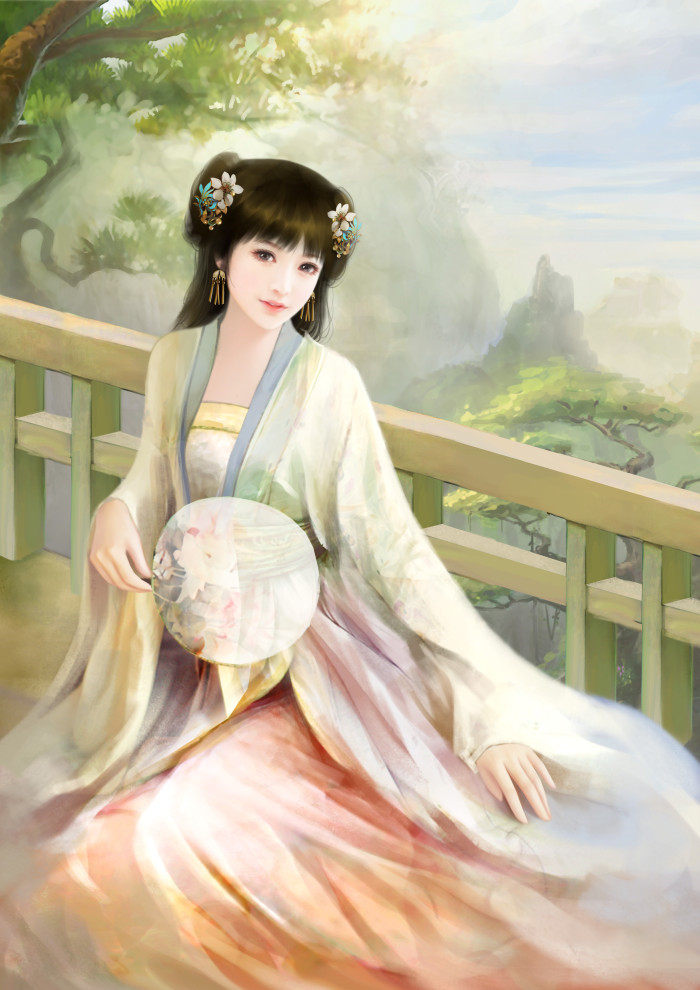 淡雅溫婉的古風(fēng)美女插畫欣賞